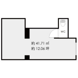 間取り、カウンターを設置してラーメン店、うどん、BAR、小料理などにもおすすめです。間取