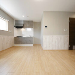 リビング、日当たりもよく猫ちゃんもストレスフリーの内装に仕上げてます。内装